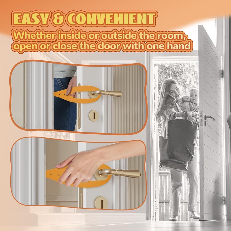 TGIOW Cat Door Latch, 2 Pcs Cat Door Stopper Pet Door Latch to Keep Dog Out of Litter Box and Food, Door Prop for Cat with 5 Adjustable Size Strap 2.5-6" Wide, No Measuring, Easy to Install, Yellow - Image 5